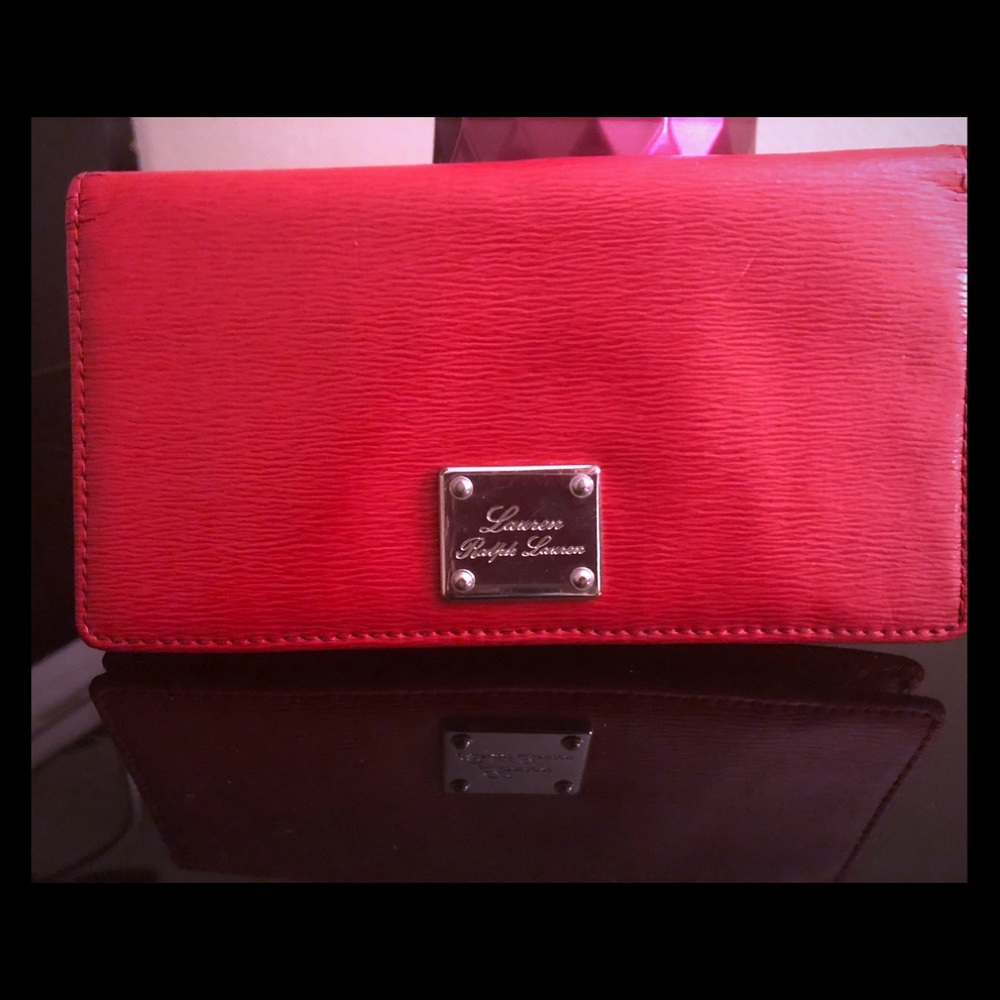 RalphLauren Red Leather Wallet